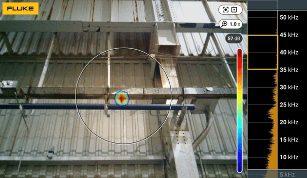 air leak detected in facility compressed air piping through advanced audit technology