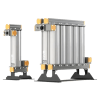 Parker OVR series compressed air filters with modular aluminum housing, designed for high-efficiency air and gas filtration.