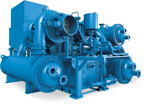 Elliott high-pressure centrifugal compressor system with dual impellers and integrated piping, designed for industrial air and gas applications.